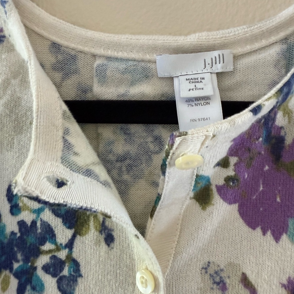 J. Jill Cream Boxy Buttoned Sweater - Picture 3 of 5